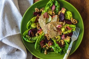 Chicken, bacon and beetroot salad